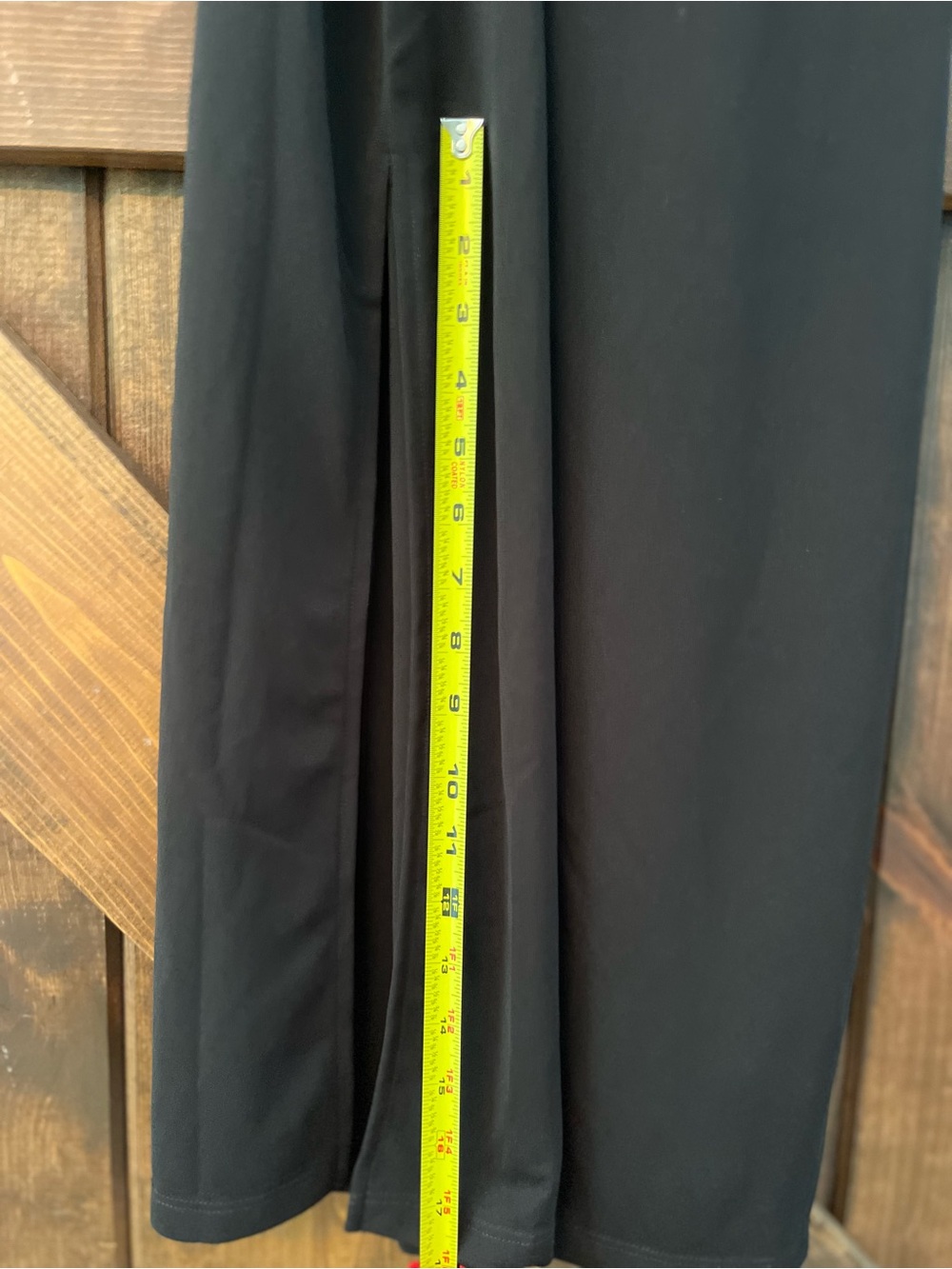 NWT- XS Black Slip Dress w Spaghetti Straps 100% polyester 17” slit down side - Picture 6 of 7